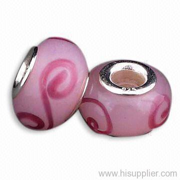 Murano glass bead 925 silver core