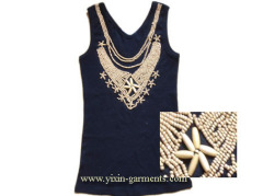 wood beads tank tops