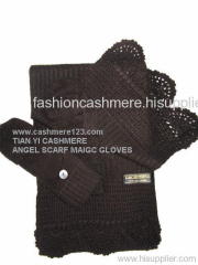 CASHMERE ANGEL SCARF AND MAGIC GLOVES