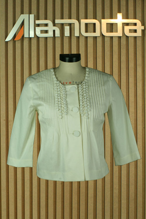  Ladies cotton solid  fashion jacket