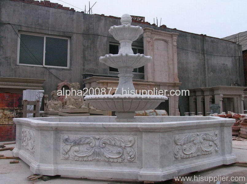 Hand carved garden fountain