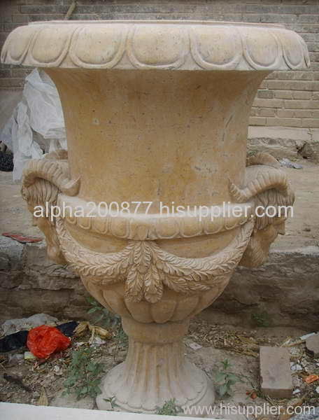 garden flowerpot marble carved urn