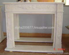 white marble fireplace