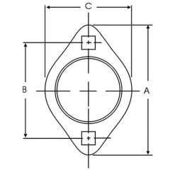 2-bolt hole self-aligning mounting flange farm spare parts