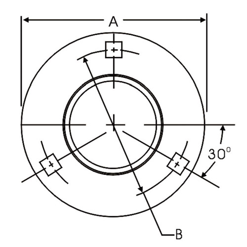 3-Bolt Hole Round Self-Aligning Mounting Flange