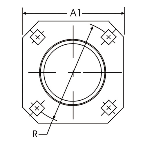 4-Bolt Hole Square Self-Aligning Mounting Flange