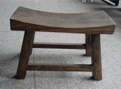 Antique elm wood stool