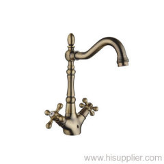 dual-handle sink faucet with swivel spout