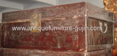 Antique Chinese leather trunk
