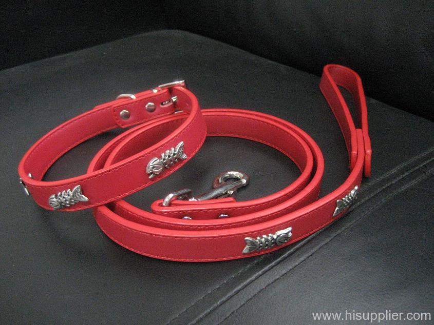 leather collar & leash