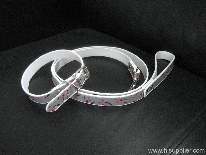 PU pet collar and leash