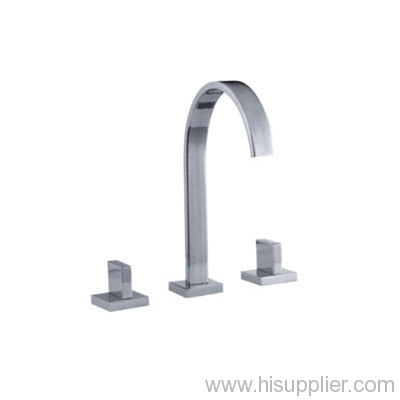 Three hole deck-mounted basin faucet
