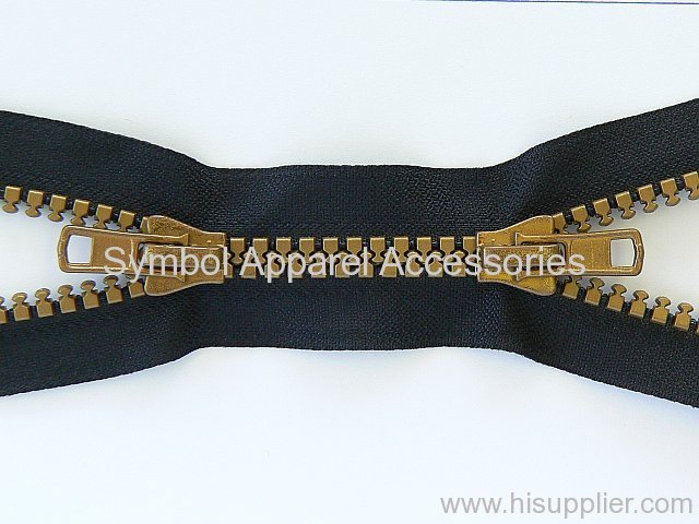 Gold Teeth Plastic Zipper