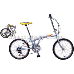 girl folding bicycle