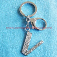 Rhinestones Letters Keychains