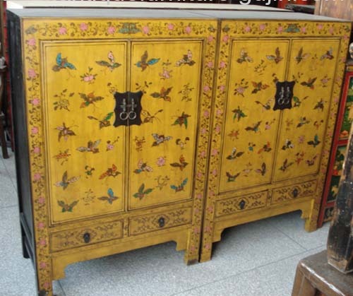 Antique cabinet butterfly
