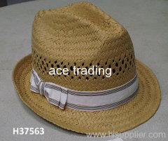 hand weave trilby hat for lady