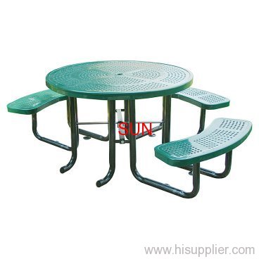 perforated metal table