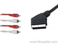 21 pin Scart to 4 rca plug Cable