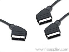 21 pin Scart to 2 Scart Plug Cable
