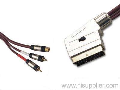 21 pin scart to s-video plug + 2 RCA plug