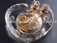 ROSE LOVE HEART CRYSTAL MUSIC BOX