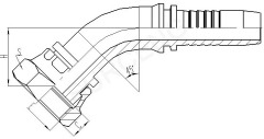 45°flat fitting