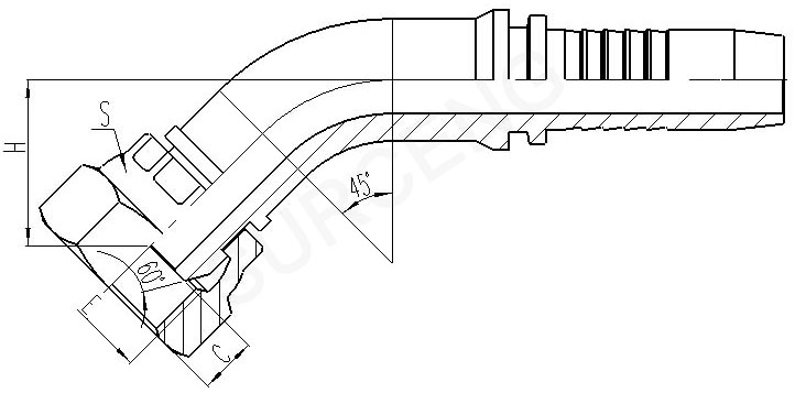 45°female metric fitting