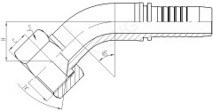 45°slipon 74° cone fitting