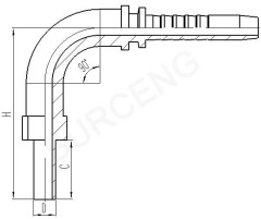 90° Metric Standpipe Straight Din