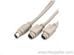 S-Video Cable (Mini DIN Plug to 2 Mini DIN Socket)