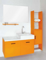 Orange Lacquered Bathroom Vanity