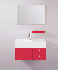 Red Bathroom Vanity Cabinet