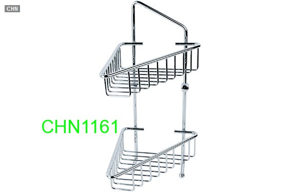 Chrome Small 2 Tier Corner Basket