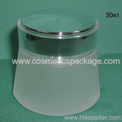 50ml frosted glass cream jar