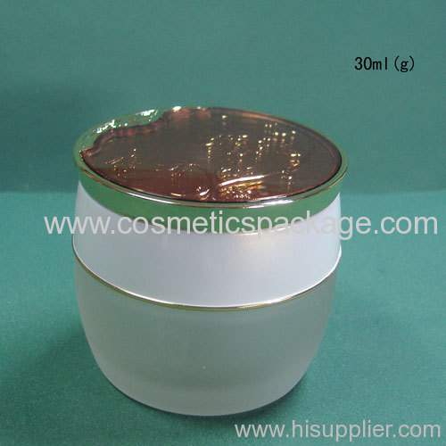 glass cream jar with plastic cap