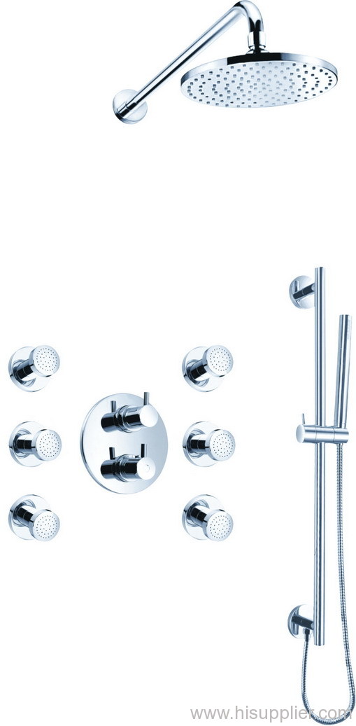 Brass handles Wall thermostatic shower mixer
