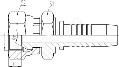 BSP Female Cone Seal Double Hexagon