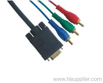 HD15 pin male to 3 rca male cable