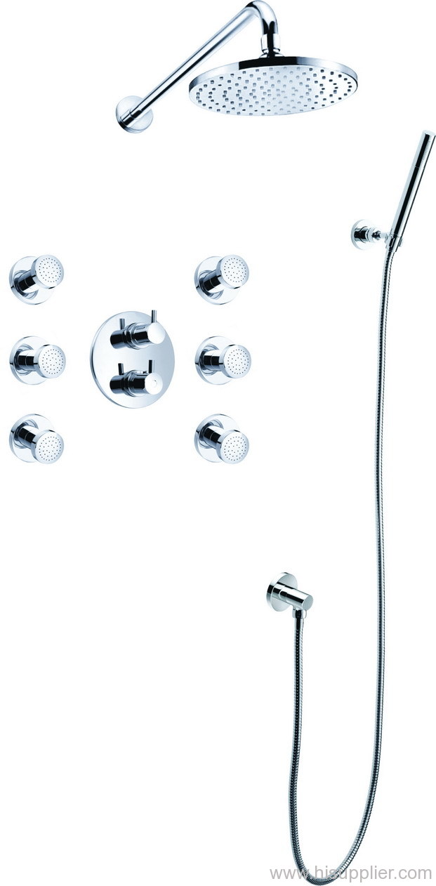 Wall thermostatic shower mixer With Brass handles