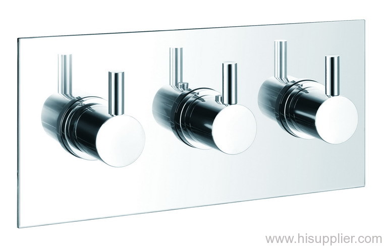 Wall thermostatic shower mixer with three diverters