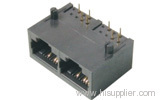 RJ45 1*2 port modular jack