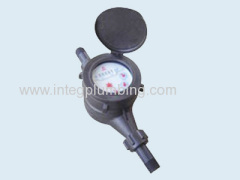 Multi jet wet dial plastic water meter