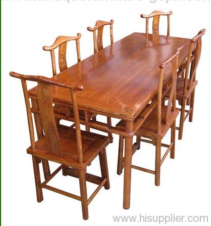 Antique dining table and chair