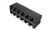 rj45 stacked 2x6 port modular jack