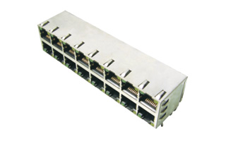 rj45 2x8 port modular jack with led