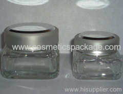 50 ml square glass cream jar