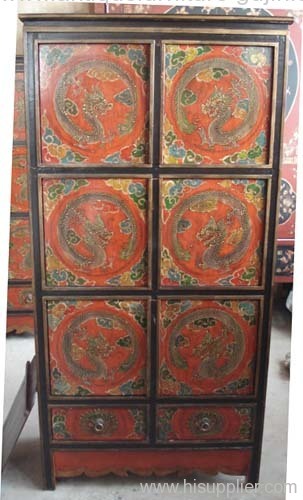 Antique tibetan large cabinet