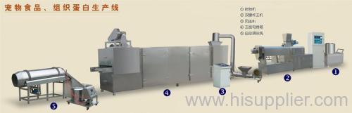 Extrusion pet food processing line