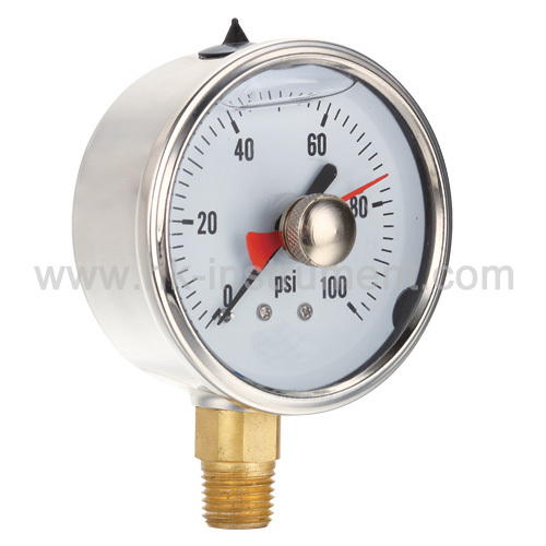 Liquid Filled pressure gauge with Adjustable Pointer